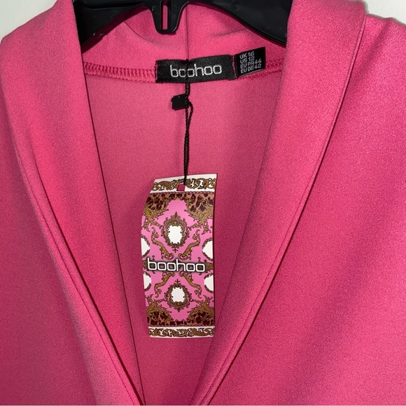 NWT Boohoo Hot Pink Asymmetric Hem Tailored Blazer Dress - Picture 4 of 9